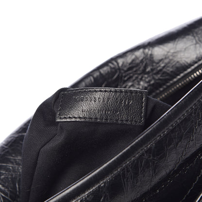 Saint Laurent Crinkled Calfskin Matelasse Monogram Medium Niki Chain Satchel Black 7 of 10