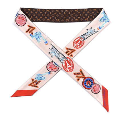 Louis Vuitton Silk Monogram World Tour Stickers BB Bandeau Nude 1 of 3