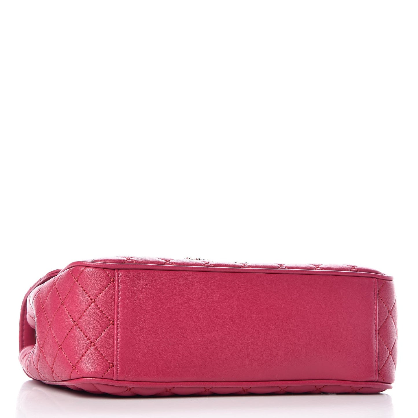 Lambskin Quilted Crystal Embellished Millennial Rectangular Shoulder Bag Fuchsia
