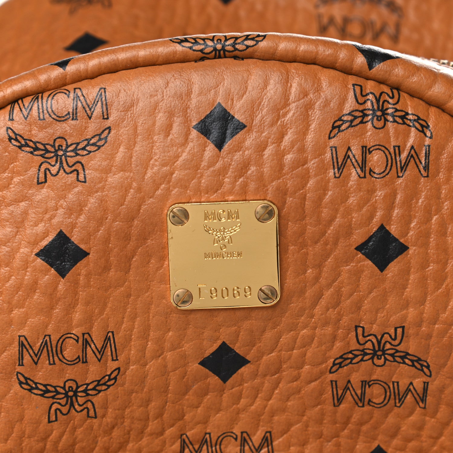 MCM Visetos Small Side Stud Stark Backpack Cognac 7 of 7