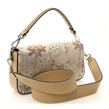 Fendi Satin Cuoio Romano Hand In Hand Campania Floral Baguette Multicolor 3 of 11