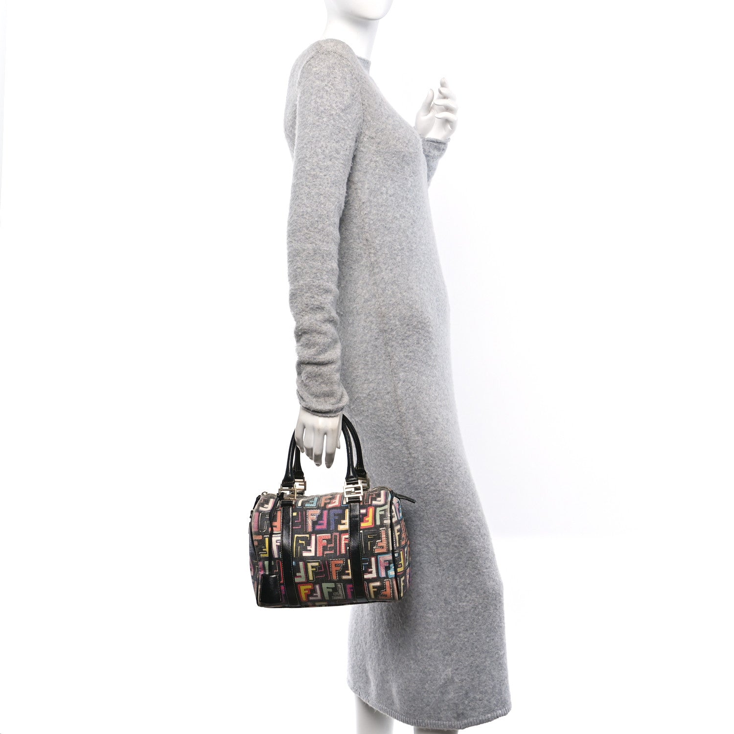 Fendi Zucca Spalmati Vitello FF Multicolor Forever Boston Multicolor Black 3 of 31