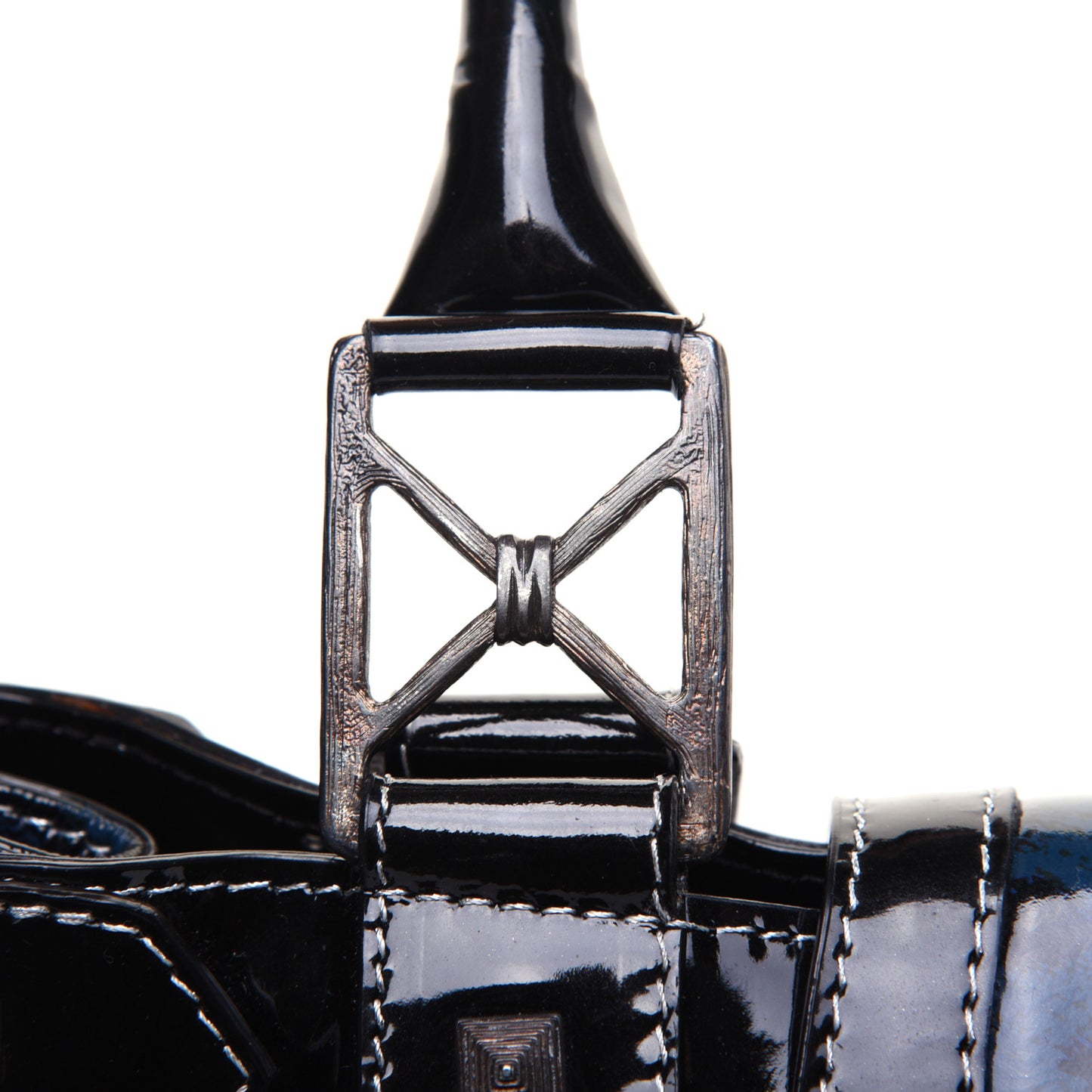 Patent Leopard Ironica Tote Blue