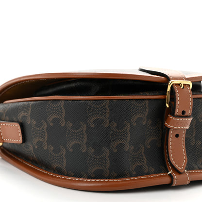 Celine Triomphe Canvas Medium Folco Bag Tan 8 of 9