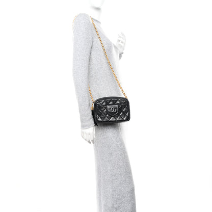 Chanel Lambskin Quilted Tassel Camera Case Black 2 of 11
