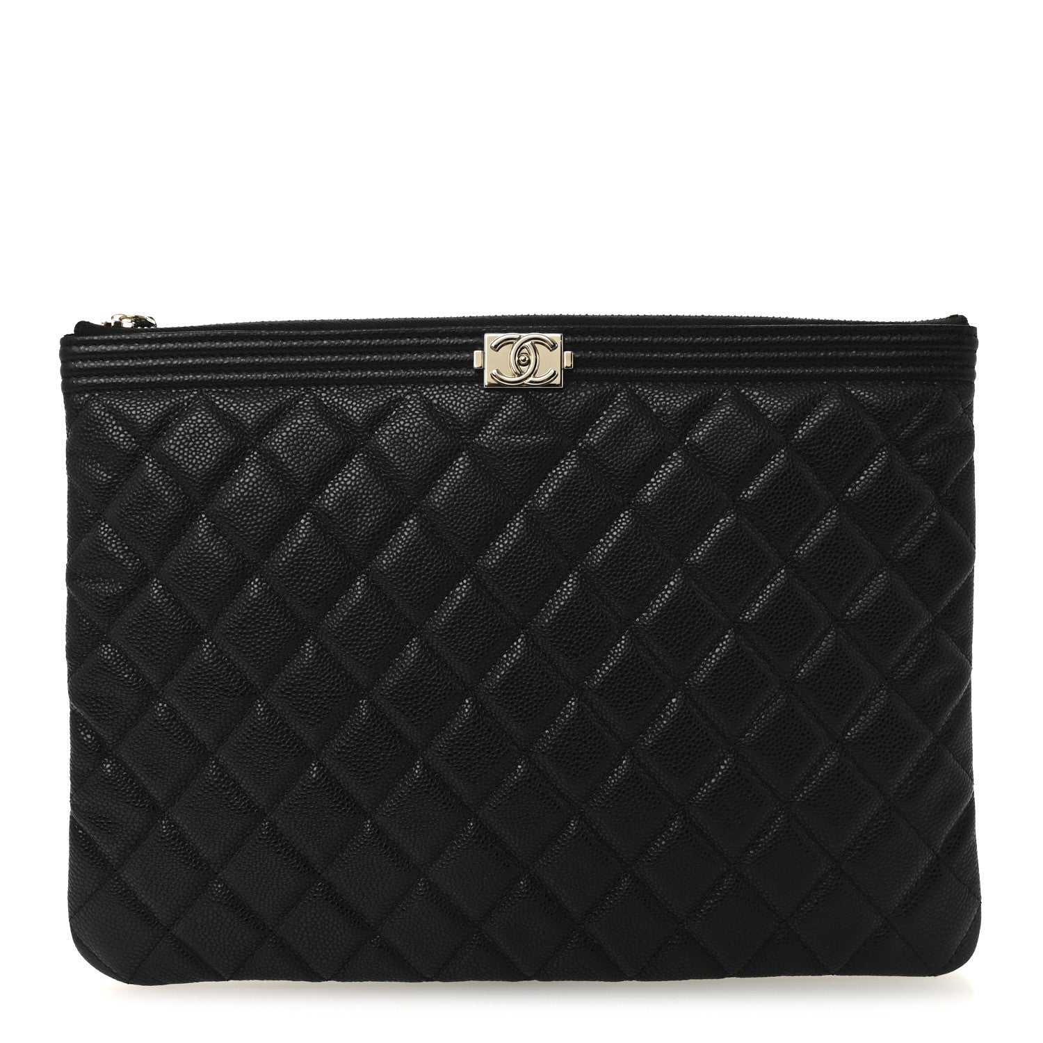 Chanel Caviar Quilted Medium Boy Cosmetic Case Black 1 of 7