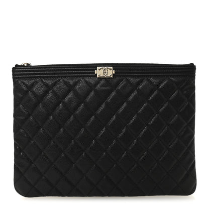 Chanel Caviar Quilted Medium Boy Cosmetic Case Black 1 of 7