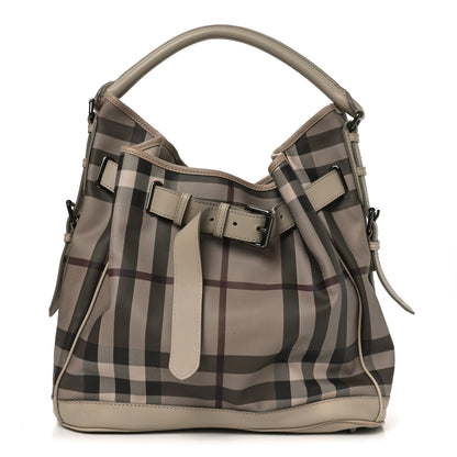 Burberry Smoked Check Medium Walden Belted Hobo Trench 1 of 9
