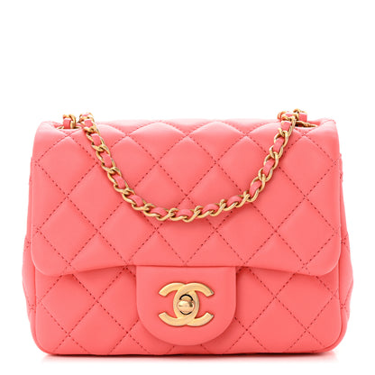 Chanel Lambskin Quilted Mini Pearl Crush Flap Coral 1 of 10