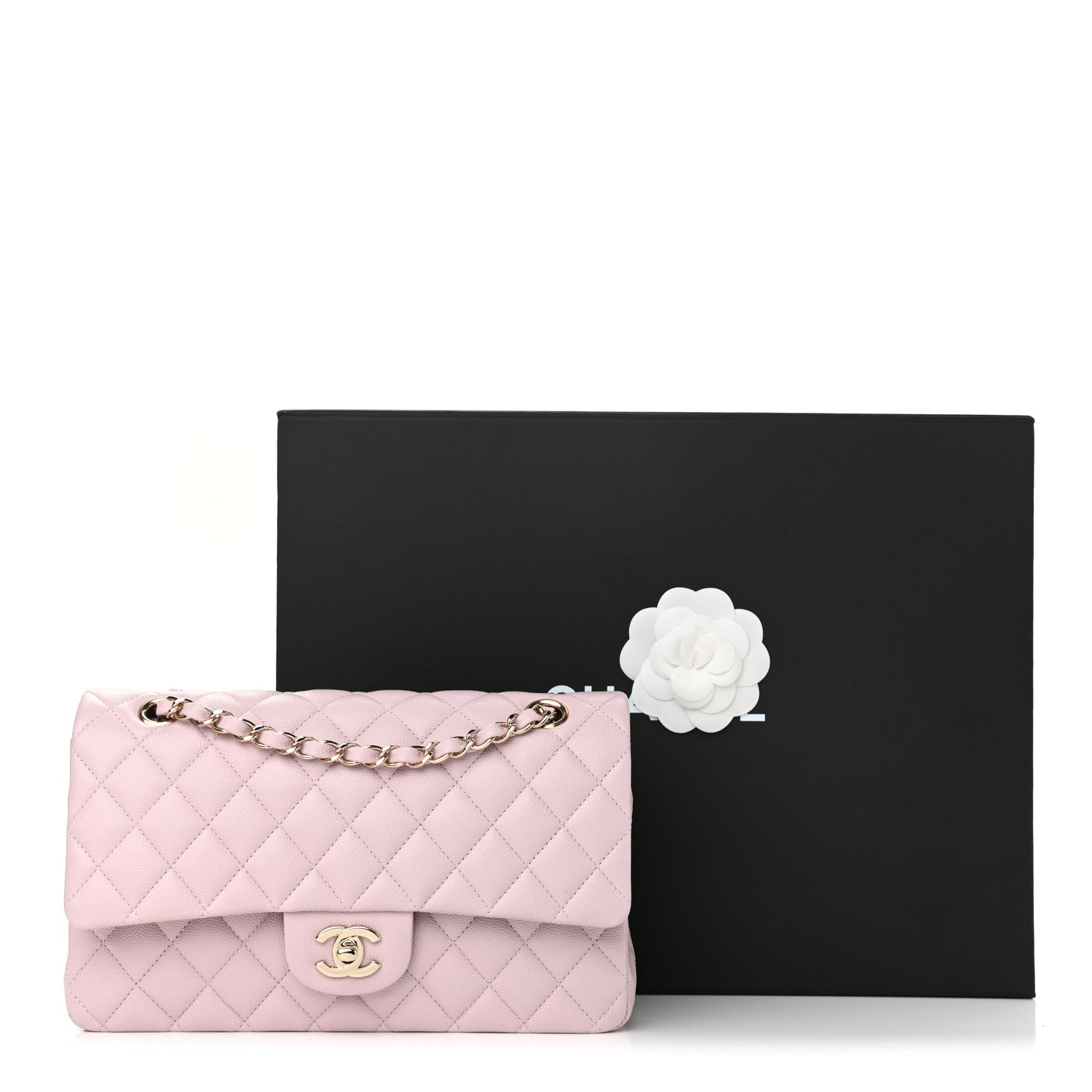 Chanel Caviar Quilted Medium Double Flap Light Pink 12 of 12