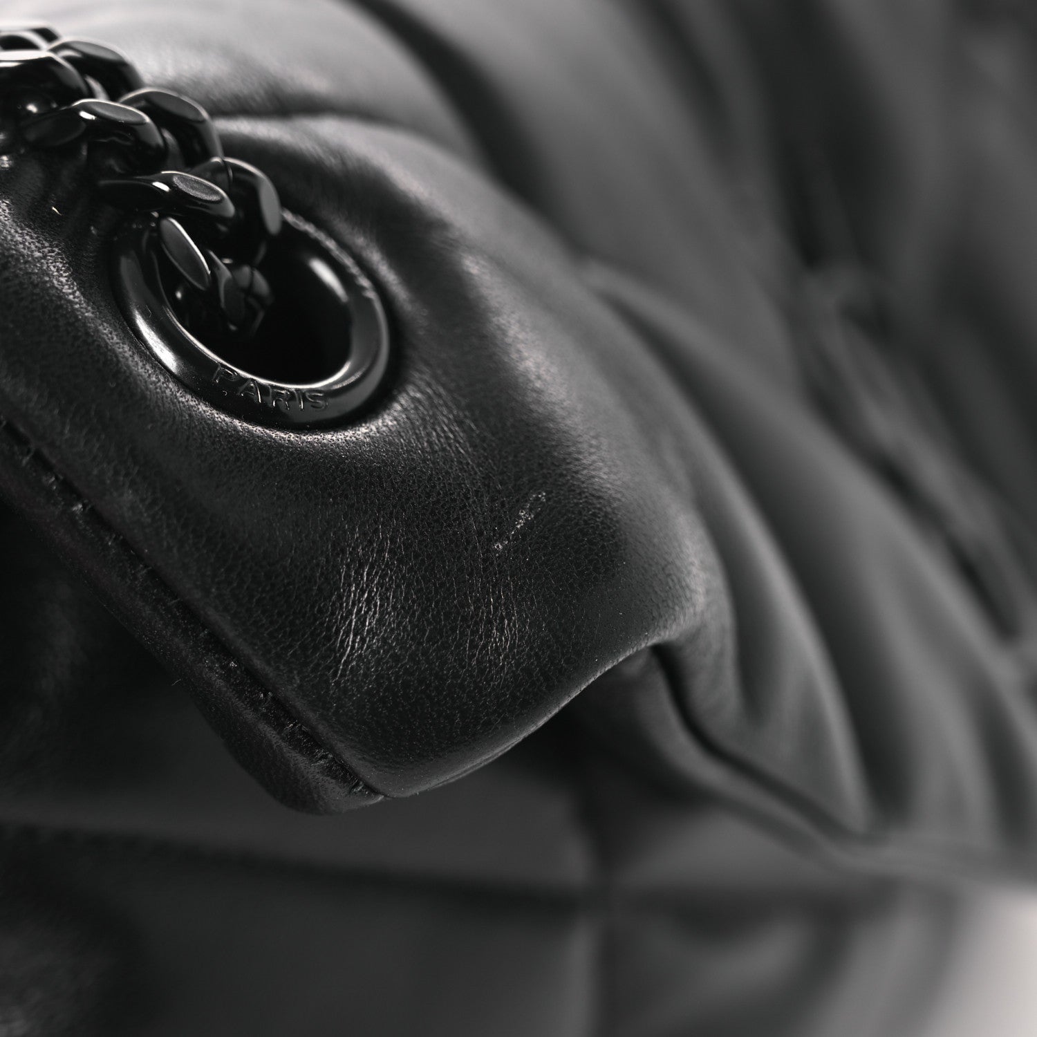 Saint Laurent Lambskin Quilted Toy Loulou Puffer Monogram Monochrome Chain Satchel Black 22 of 23