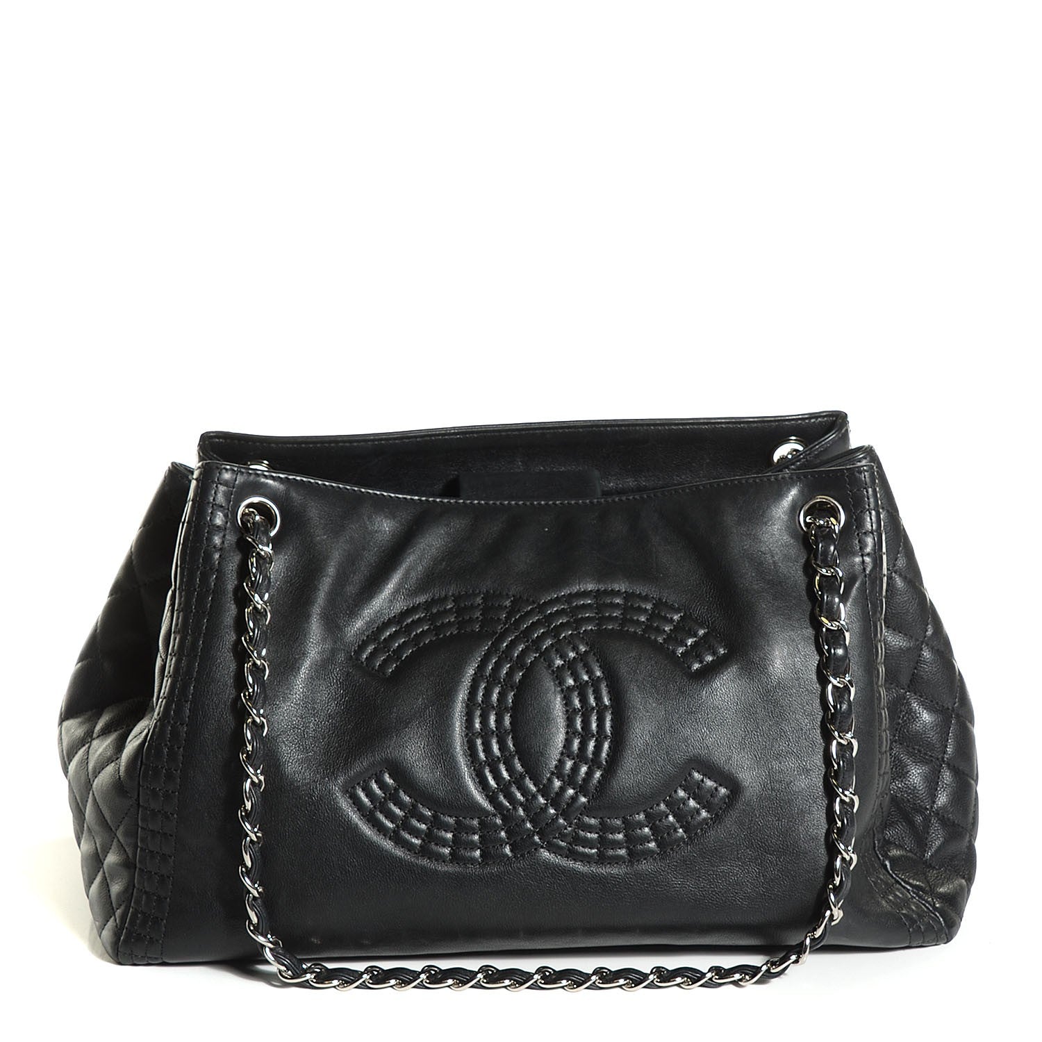Chanel Calfskin Coco Bengal Open Accordion Tote Black 1 of 7