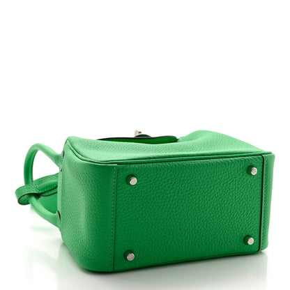 Hermes Taurillon Clemence Mini Lindy 20 Vert Comics 4 of 10