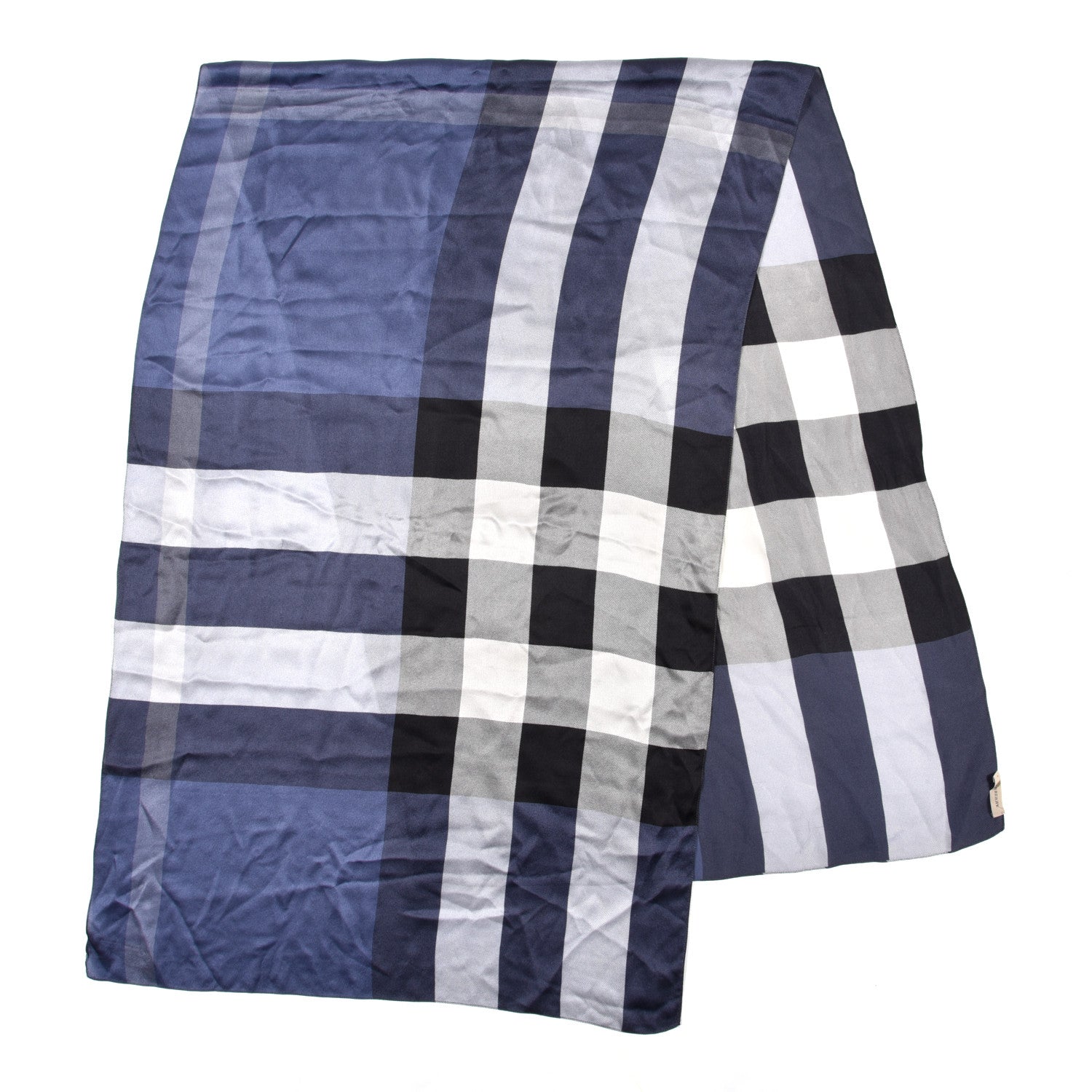 Burberry Silk Mega Check Scarf Blue 2 of 5