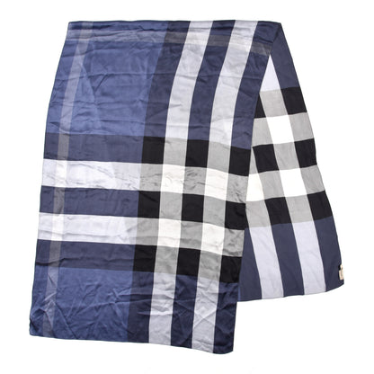 Burberry Silk Mega Check Scarf Blue 2 of 5