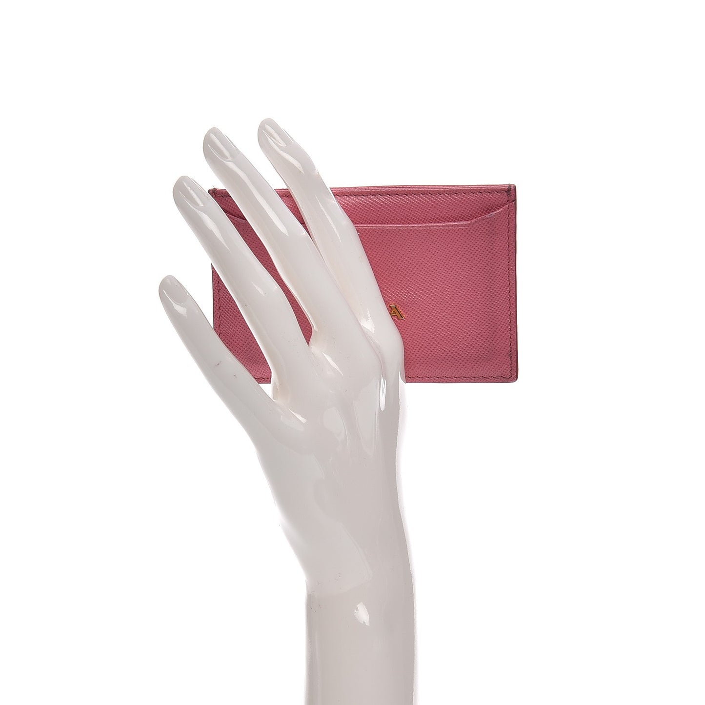 Saffiano Metal Card Case Pink