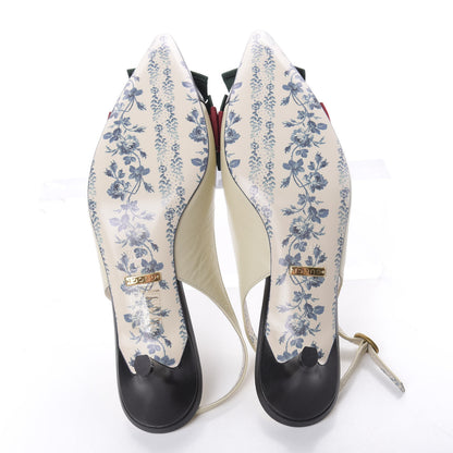 Gucci Malaga Kid Web Bow Jane Low Heel Slingback Pumps 35.5 Off White 5 of 8