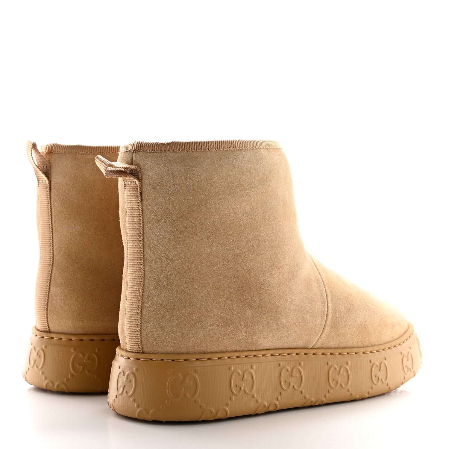 Gucci Suede Wool Womens Prestige Booties 36.5 Butterscotch 4 of 8
