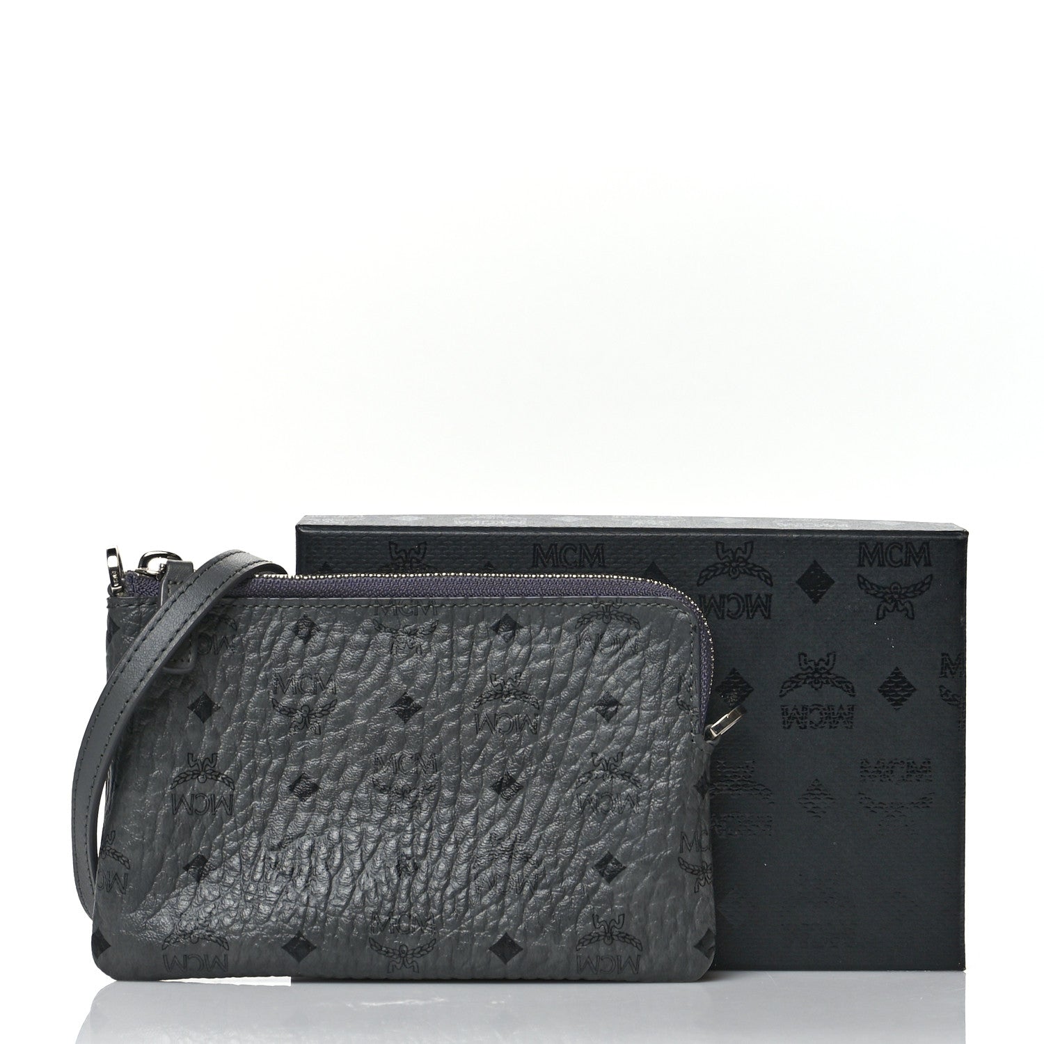 MCM Visetos Crossbody Tech Pouch Phantom Grey 11 of 11