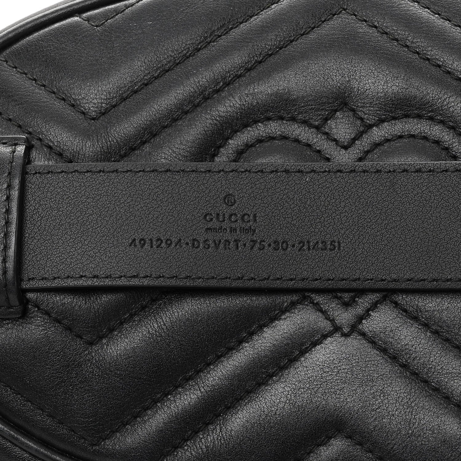 Gucci Calfskin Matelasse GG Marmont Belt Bag 75 30 Black 14 of 17