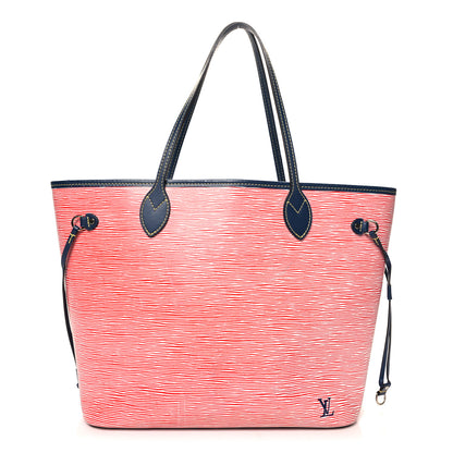 Louis Vuitton Epi Neverfull MM Denim Red 1 of 10