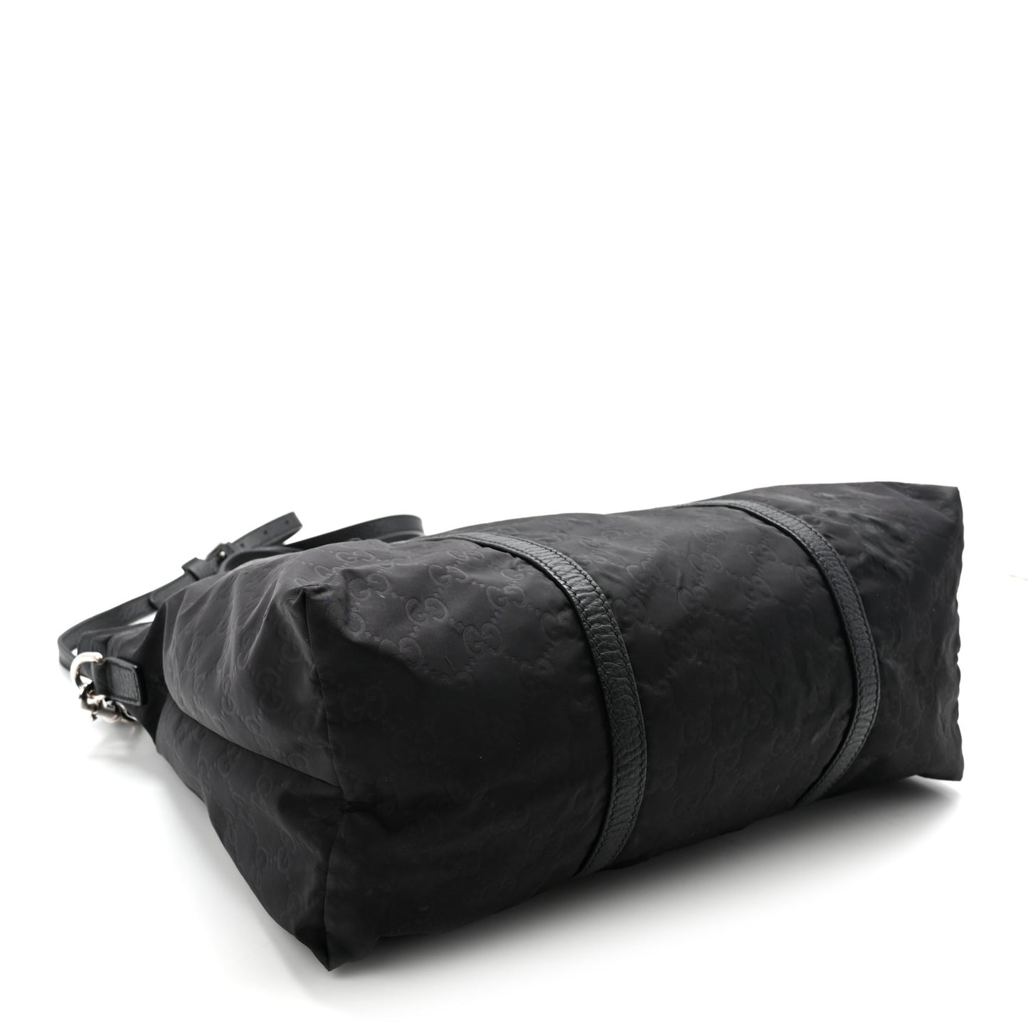 Nylon Monogram Dollar Calfskin Tote Black