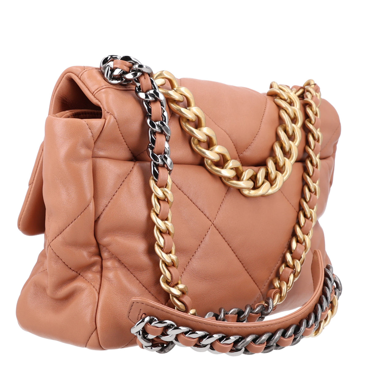 Chanel Lambskin Quilted Large Chanel 19 Flap Brown 3 of 10
