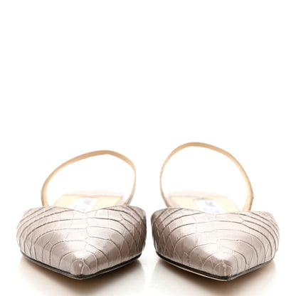 Jimmy Choo Crocodile Embossed Slingback Flat 37 Beige 2 of 8