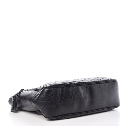 Saint Laurent Crinkled Calfskin Matelasse Monogram Large Niki Shopping Tote Bag Black 4 of 7