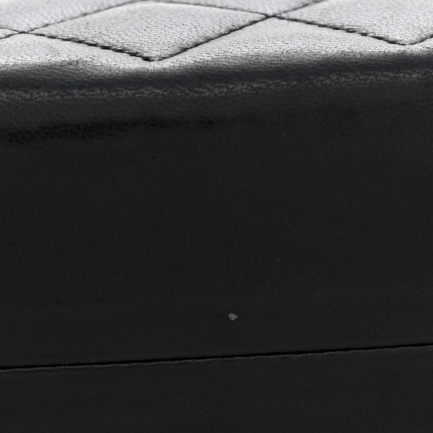 Lambskin Quilted Small Half Moon Clutch Black