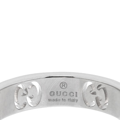 Gucci 18K White Gold Diamond Icon Stardust Band Ring 53 6.5 4 of 5