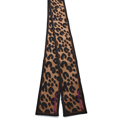Louis Vuitton Silk Leopard Bandeau Scarf Marron 2 of 3