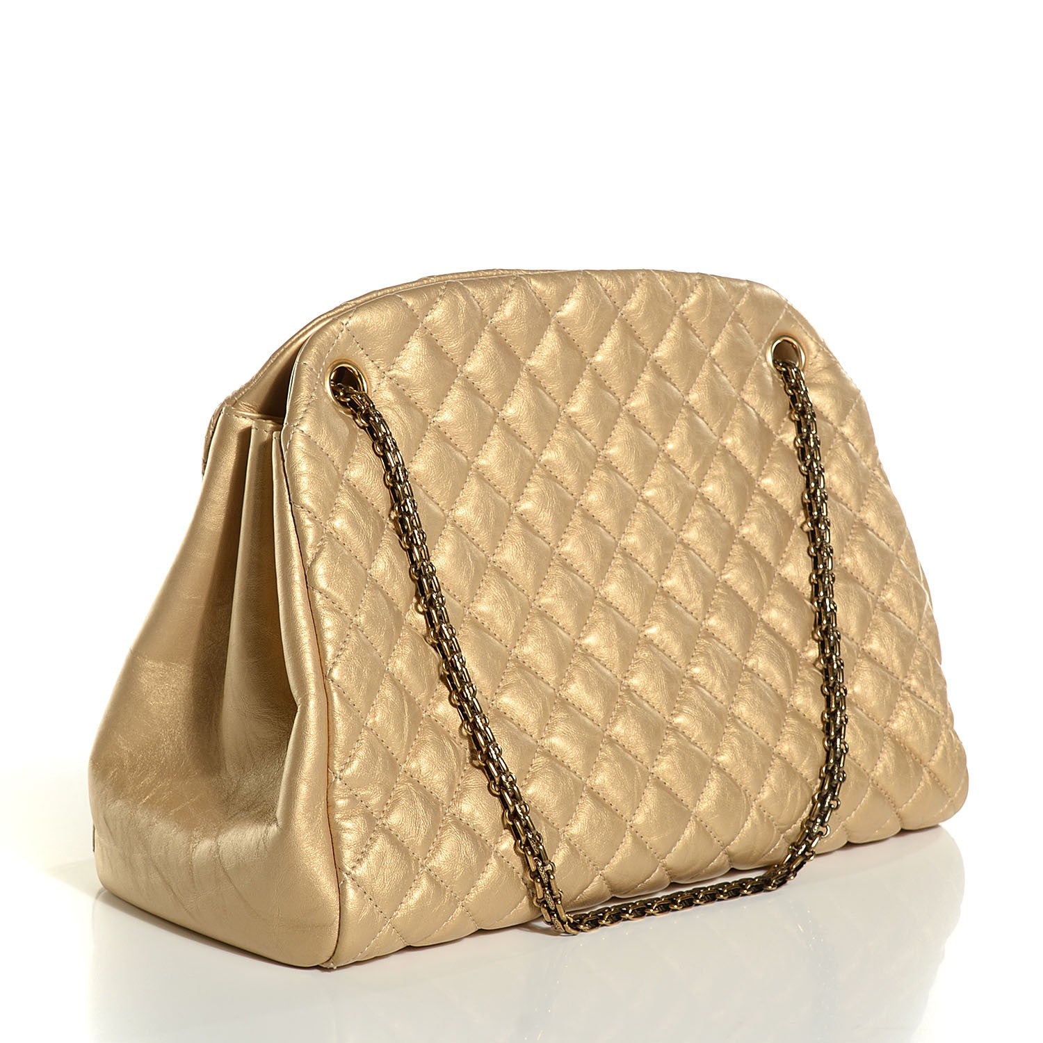 Chanel Calfskin Large Just Mademoiselle Bowling Bag Gold 3 of 7