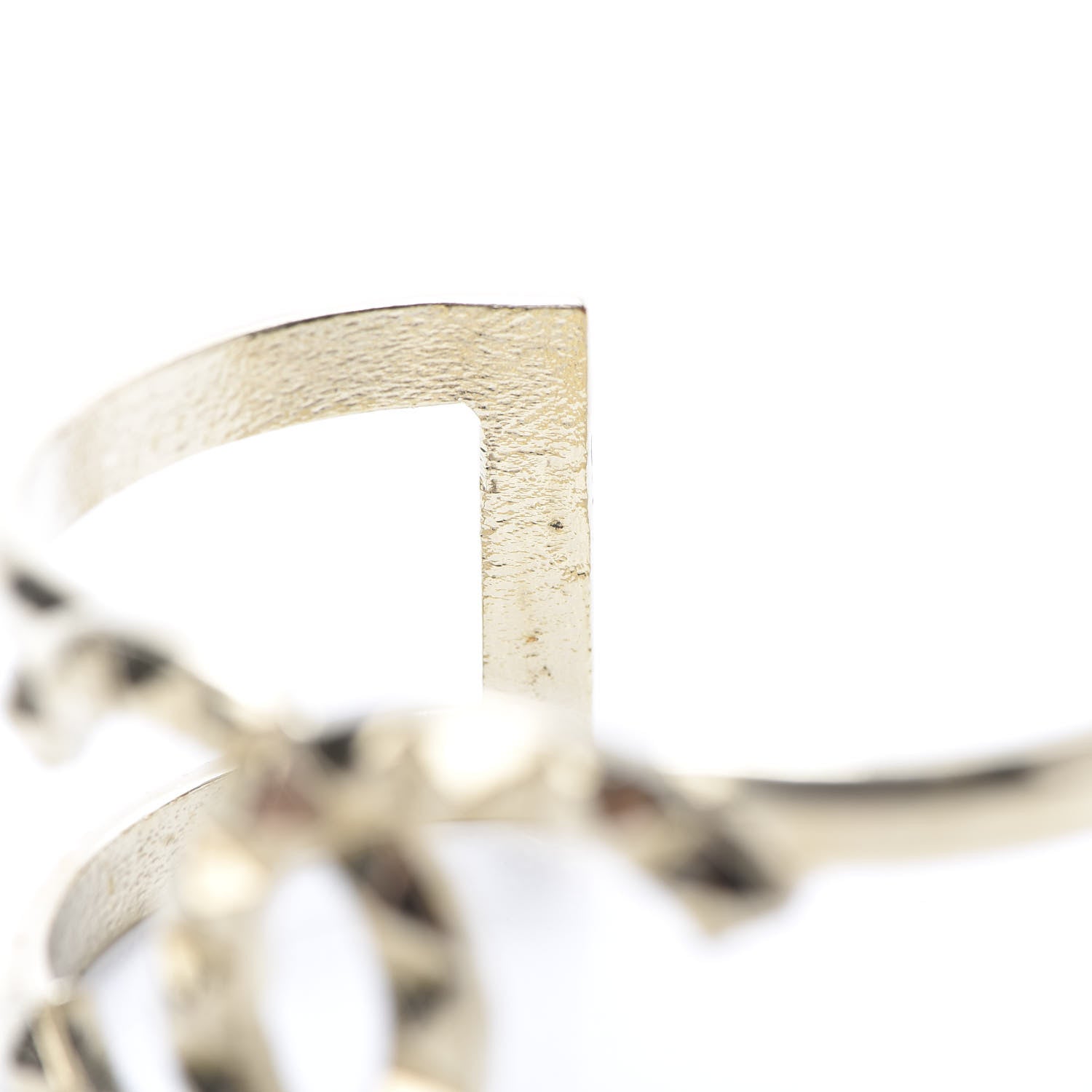 Chanel Metal Studded CC Cuff Gold 5 of 7