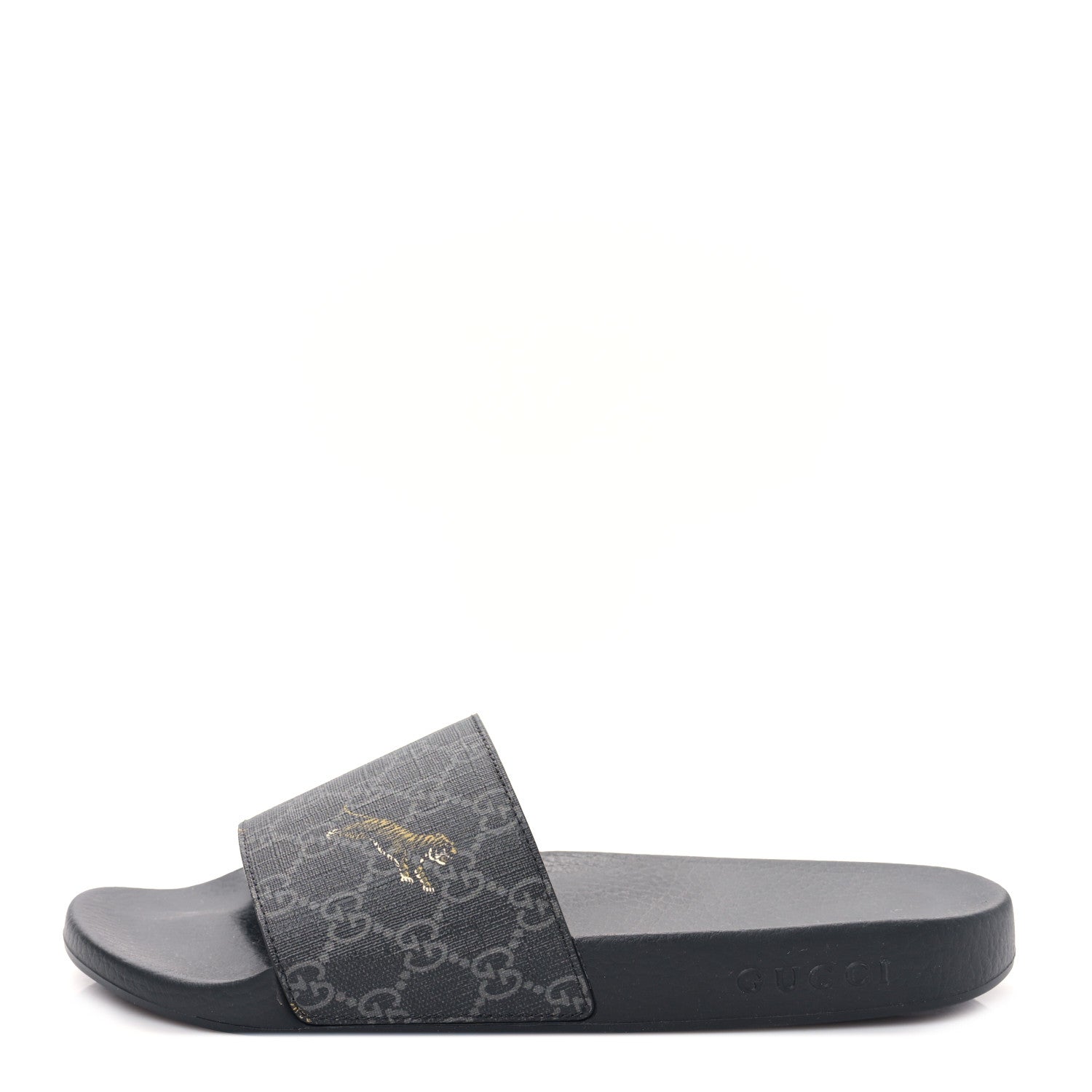 Gucci GG Supreme Monogram Tigers Mens Slide Sandals 8 Black Multicolor 1 of 8