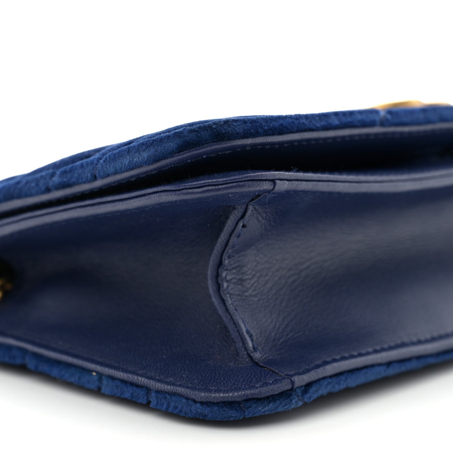 Velvet Matelasse GG Marmont Mini Bag Cobalt Blue