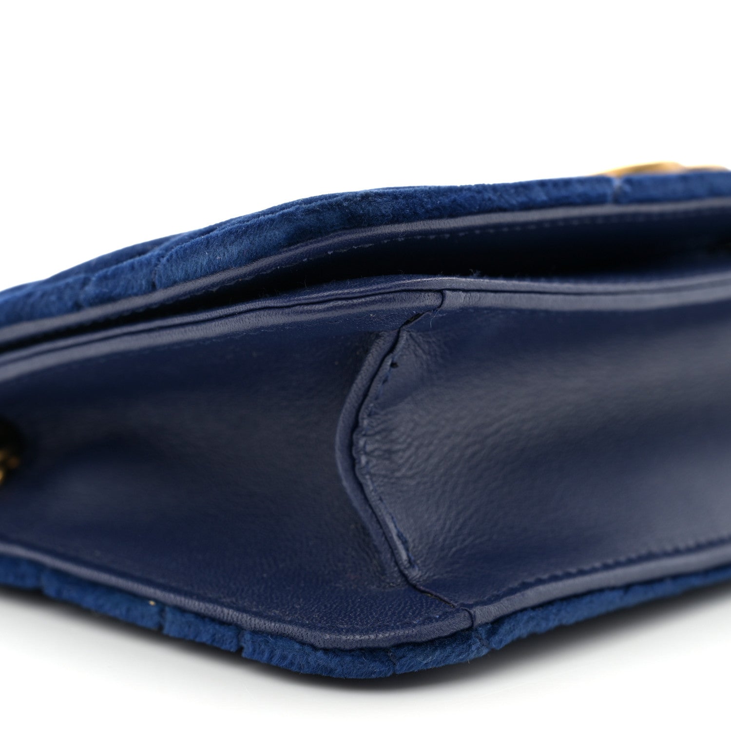 Gucci Velvet Matelasse GG Marmont Mini Bag Cobalt Blue 8 of 11