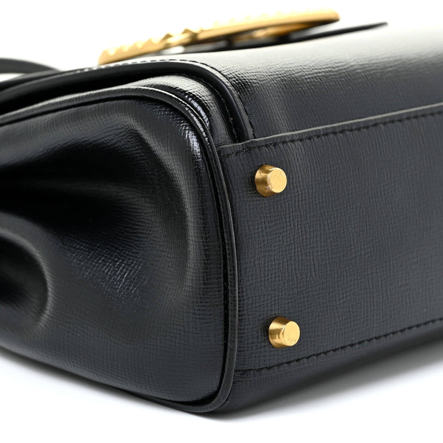 Valentino Garavani Grainy Calfskin Rockstud Medium Alcove Top-Handle Bag Black 9 of 16