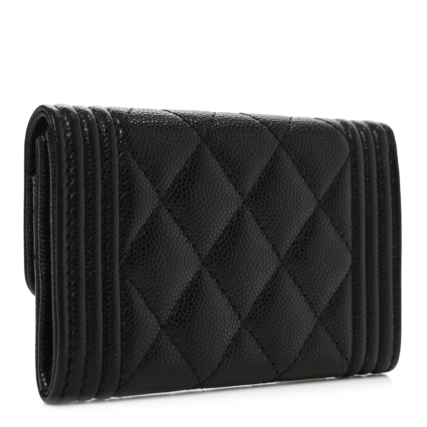 Chanel Caviar Quilted Boy Flap Card Holder Black 3 of 7