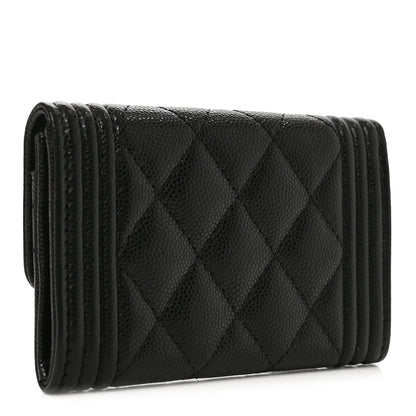 Chanel Caviar Quilted Boy Flap Card Holder Black 3 of 7