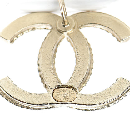 Chanel Crystal CC Earrings Light Gold 4 of 5