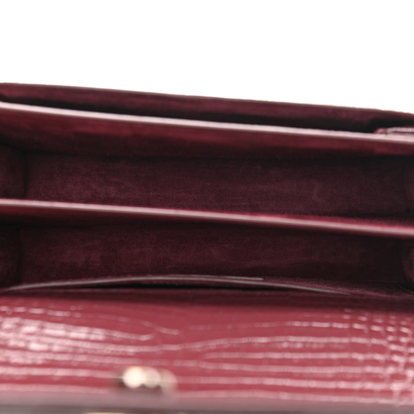 Calfskin Crocodile Embossed Medium Monogram Sunset Rouge Legion