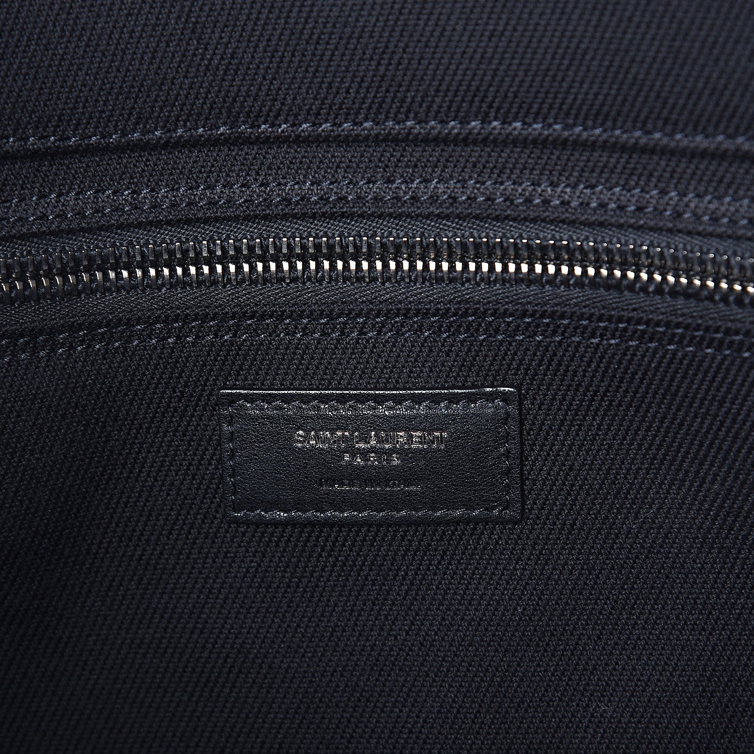 Saint Laurent Linen Calfskin Rive Gauche Tote Black 5 of 8