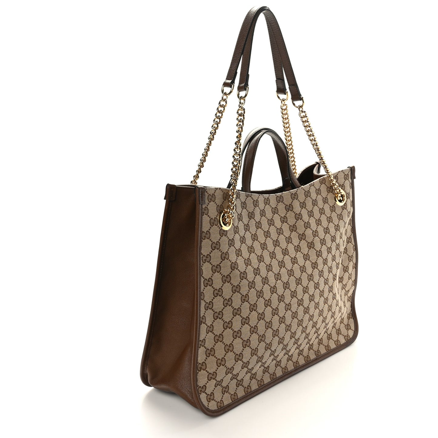 Monogram Calfskin Large Horsebit 1955 Tote Bag Beige Brown Sugar