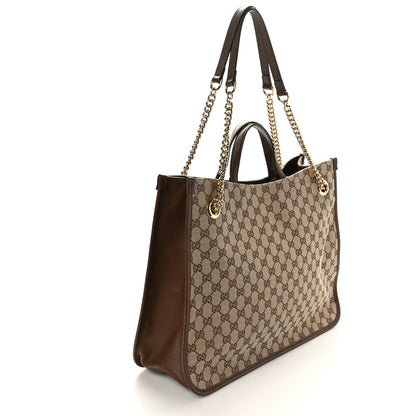 Gucci Monogram Calfskin Large Horsebit 1955 Tote Bag Beige Brown Sugar 3 of 9
