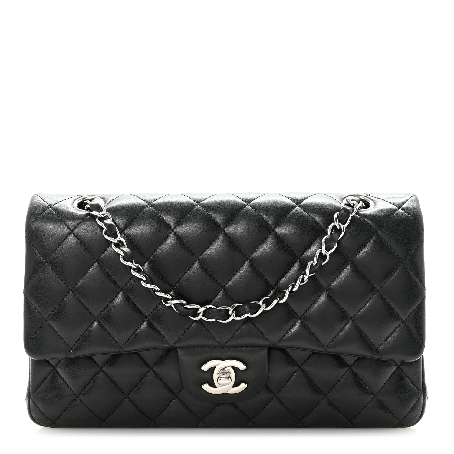 Chanel Lambskin Quilted Medium Double Flap Black 1 of 10
