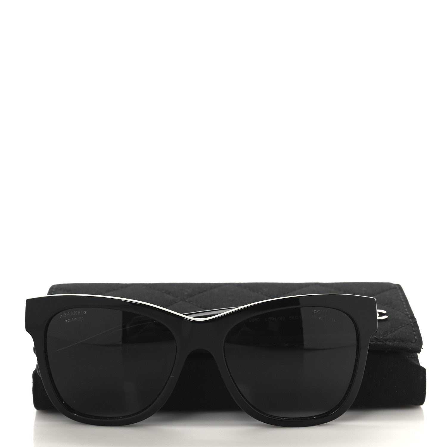 Chanel Acetate Polarized Square CC Sunglasses 5380 Black 7 of 7