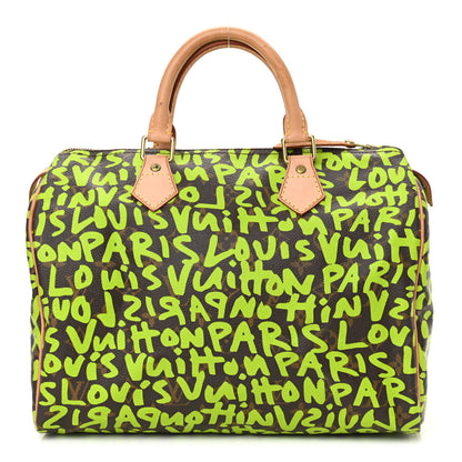 Louis Vuitton Monogram Graffiti Speedy 30 Green 1 of 10
