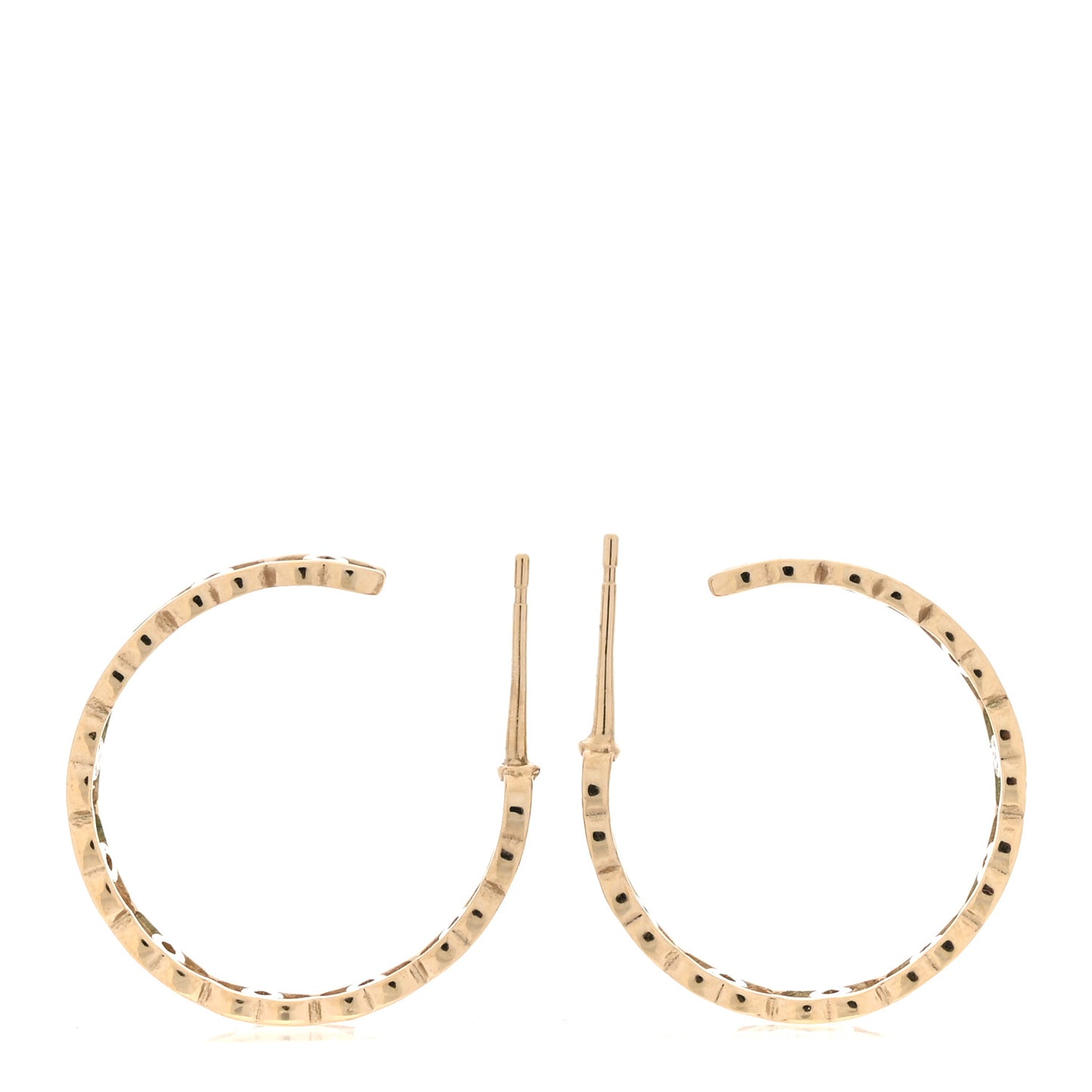 Metal CC Hoop Earrings Gold