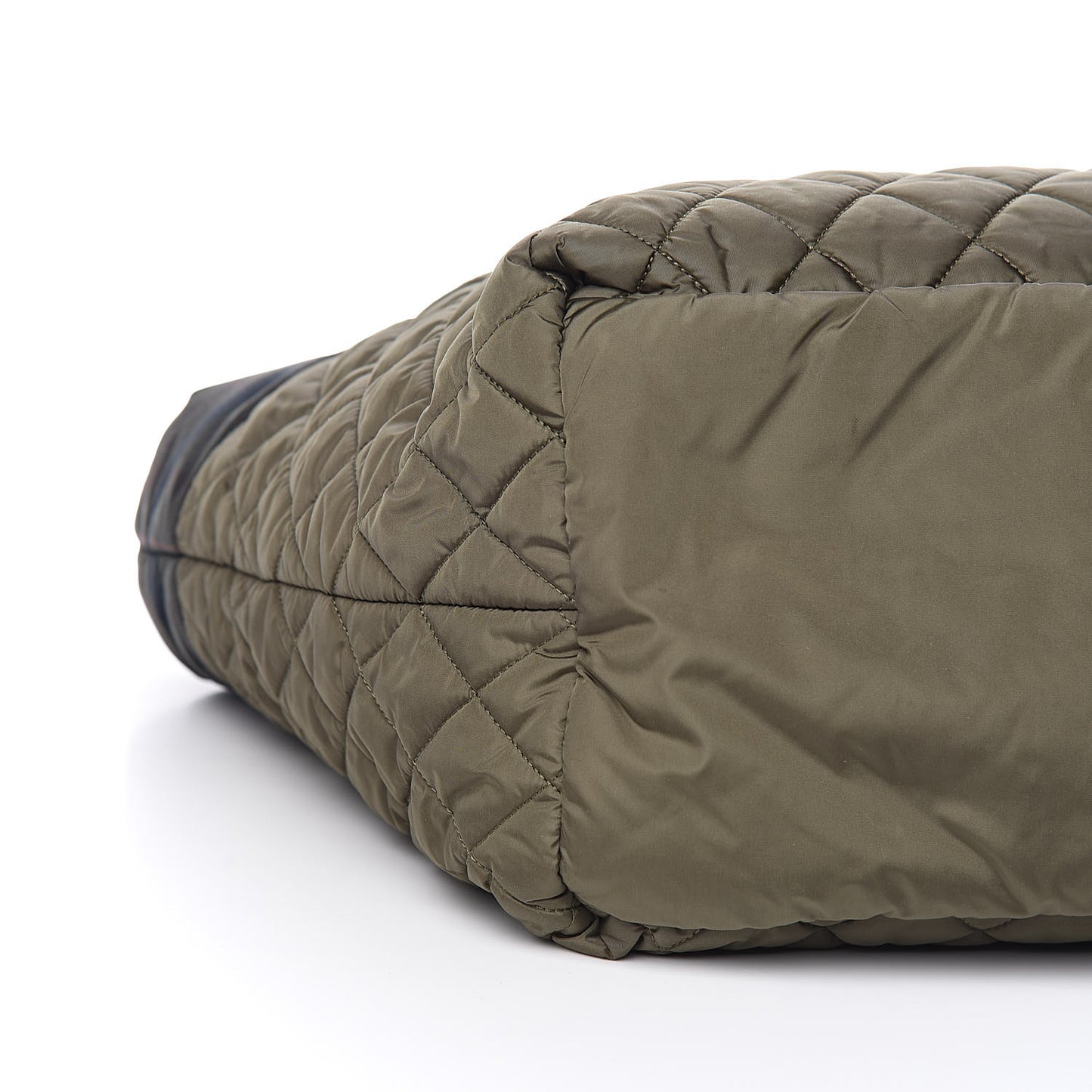 Nylon Quilted Medium Coco Cocoon Tote Khaki